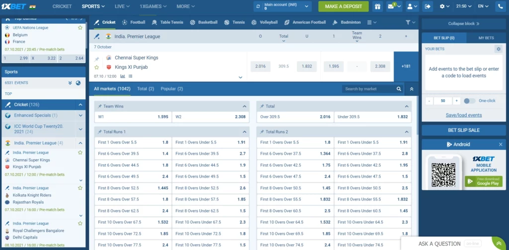 Cricket Betting Options