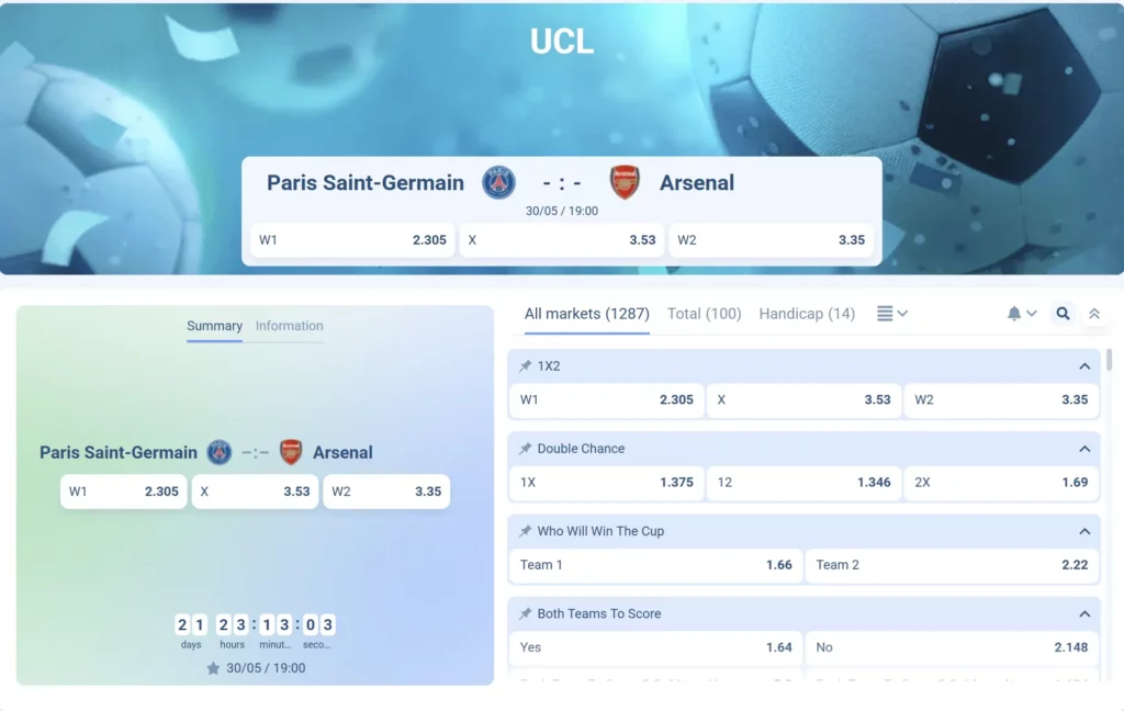 1xBet betting